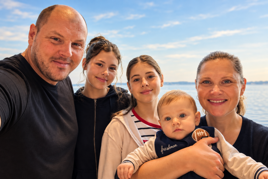 Familienfoto von Königslöwen Kids